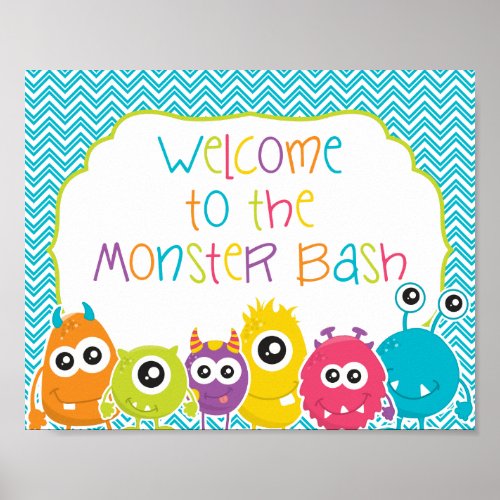 Welcome to the Monster Bash Birthday Sign