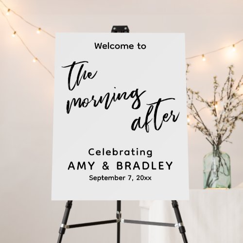 Welcome to The Morning After Casual Handwriting Foam Board