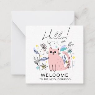Welcome to the Neighborhood Card – Cute Cat Illust