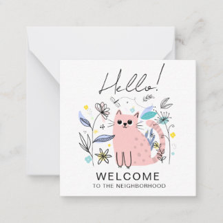 Welcome to the Neighborhood Card – Cute Cat Illust