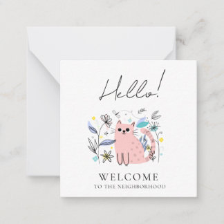 Welcome to the Neighborhood Card – Cute Cat Illust