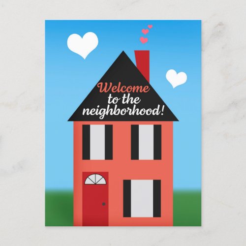 Welcome to the Neighborhood Illustrated House Holiday Postcard