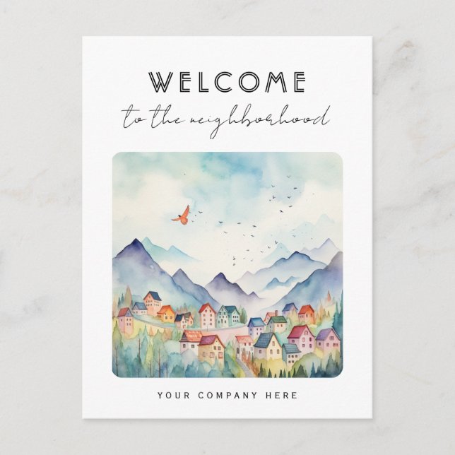 Welcome to the Neighborhood Mountains Realty Postcard (Front)