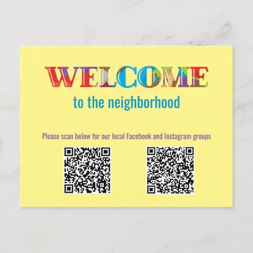 WELCOME to the Neighborhood Postcard