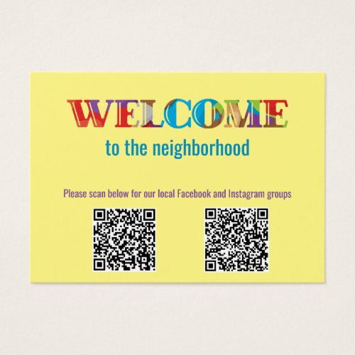 WELCOME to the Neighborhood Profile Card