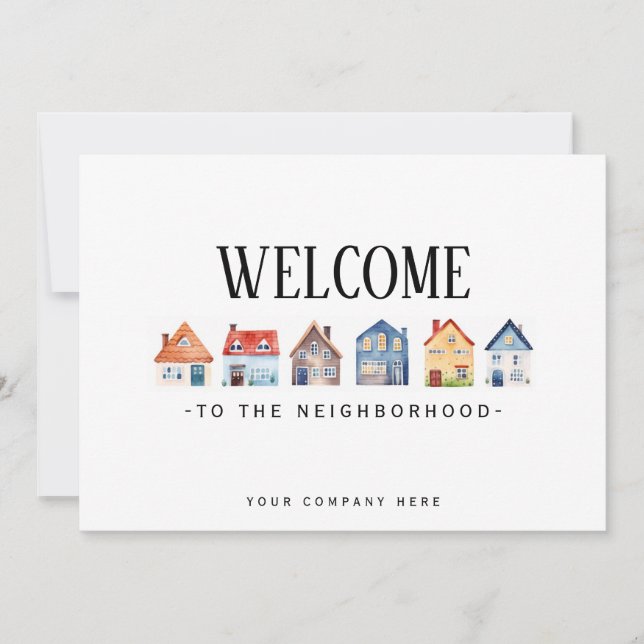 Welcome to the Neighborhood Watercolor Realty Card (Front)