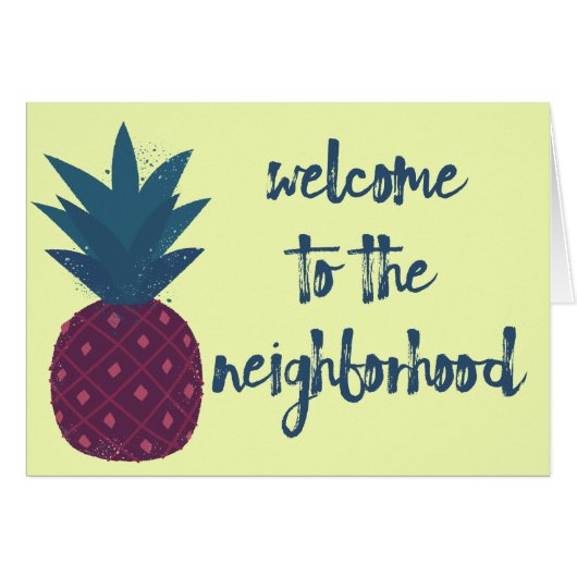 Welcome To The Neighborhood Yellow Pineapple Cards (Front Horizontal)