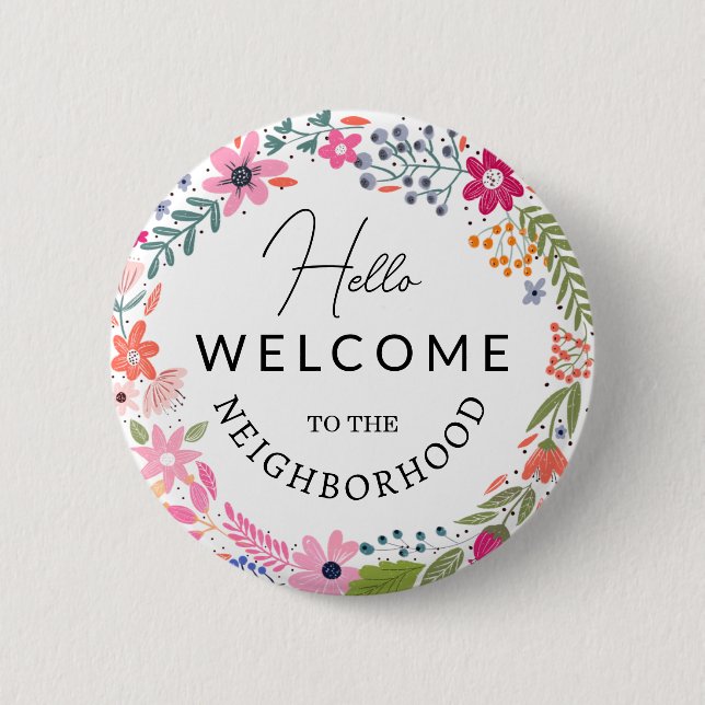 welcome to the neighbourhood new home note card button (Front)