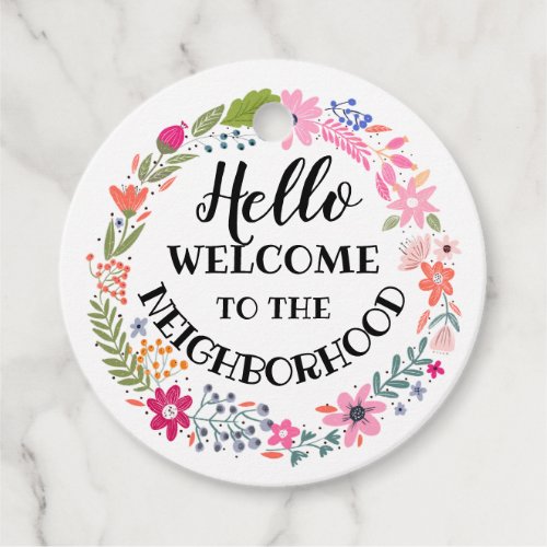 welcome to the neighbourhood new home note card favor tags
