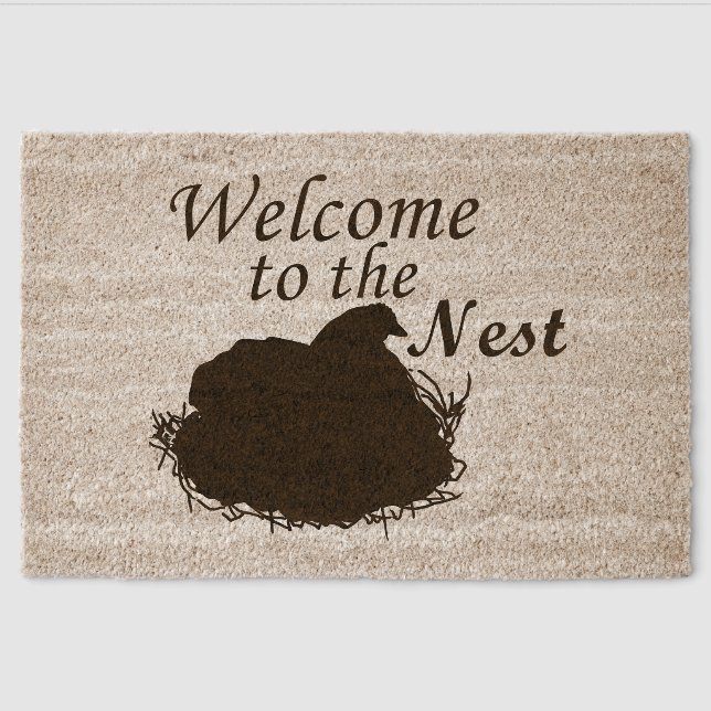 Welcome to the Nest Fiber Doormat (Front)