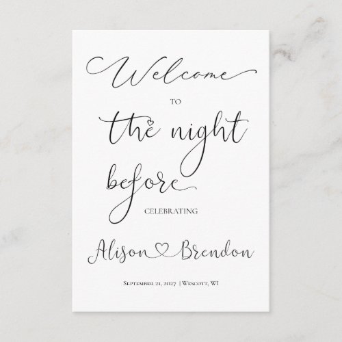 Welcome to the Night Before Black White