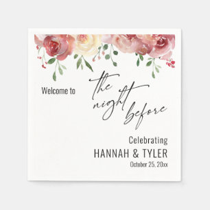 Welcome to The Night Before Blush Pink Flowers Napkins