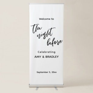 Welcome to The Night Before Casual Handwriting Retractable Banner
