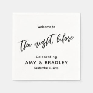 Welcome to The Night Before Handwriting Typography Napkins