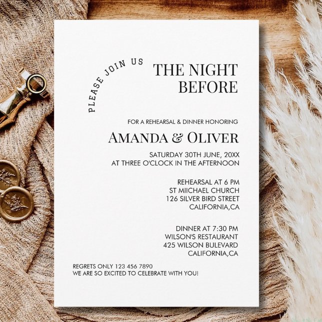 Welcome To The Night Before Rehearsal Dinner Party Invitation (Creator Uploaded)