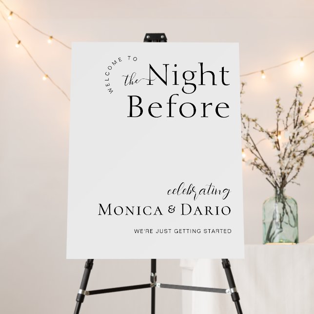 Welcome To The Night Before Rehearsal Dinner Sign (In Situ (Stand))