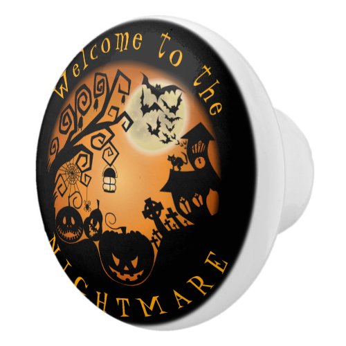 Welcome to the Nightmare Halloween Pumpkin Custom Ceramic Knob