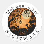Welcome to the Nightmare Halloween Pumpkin Custom Classic Round Sticker