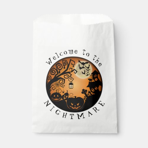 Welcome to the Nightmare Halloween Pumpkin Custom Favor Bag