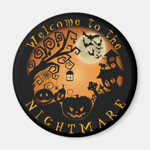 Welcome to the Nightmare Halloween Pumpkin Custom Magnet