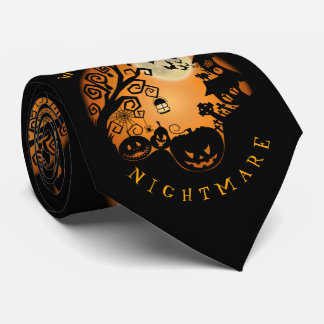 Welcome To The Nightmare Halloween Pumpkin Custom Neck Tie