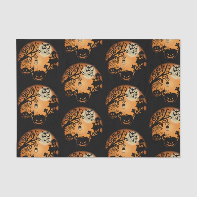 Welcome to the Nightmare Halloween Pumpkin Graphic Tissue Paper (Front)