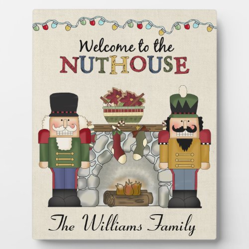 Welcome to the Nuthouse Personalized Family Plaque