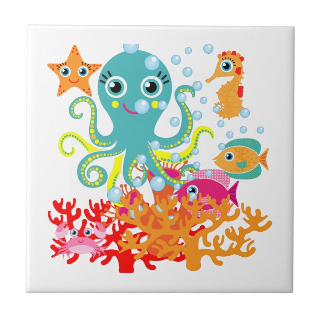 Welcome to the Ocean Ceramic Tile (Front)