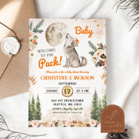 Welcome To The Pack Orange Wolf Co-Ed Baby Shower