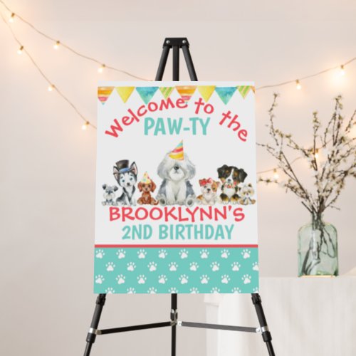 Welcome to the Paw_ty Puppy Birthday Poster sign