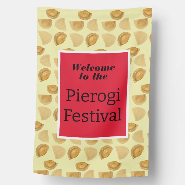 Welcome to the Pierogi Festival House Flag (Front)