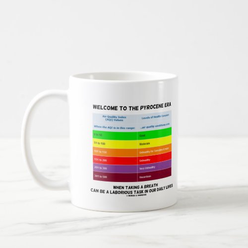 Welcome To The Pyrocene Era Air Quality Index Geek Coffee Mug