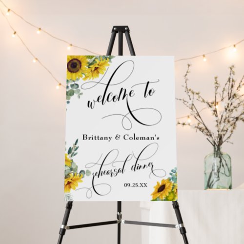 Welcome to The Rehearsal Dinner Watercolor Floral Foam Board