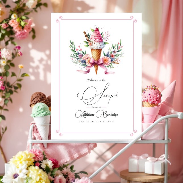 Welcome to the Scoop Ice Cream Bridal Shower Poster (Welcome to the Scoop Ice Cream Bridal Shower Poster)