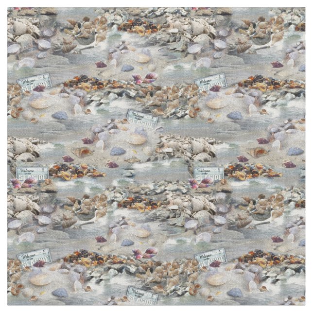 Welcome to the Seaside Fabric (Close Up)