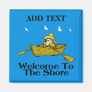 Welcome to the Shore, Rowboat & Sharks Magnet