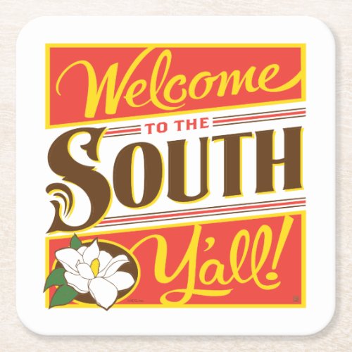 Welcome To The South Yall Square Paper Coaster