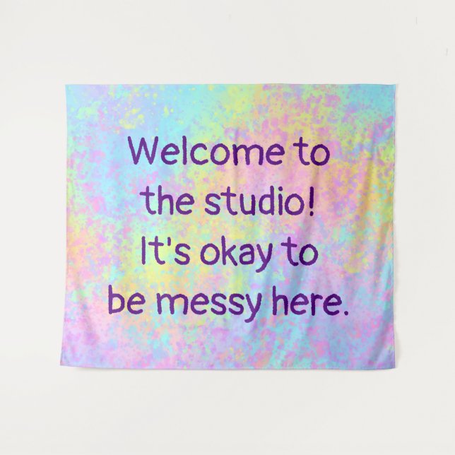 "Welcome To The Studio" Tapestry (Front (Horizontal))