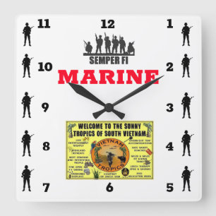 WELCOME TO THE SUNNY TROPICS OF SOUTH VIETNAM SQUARE WALL CLOCK