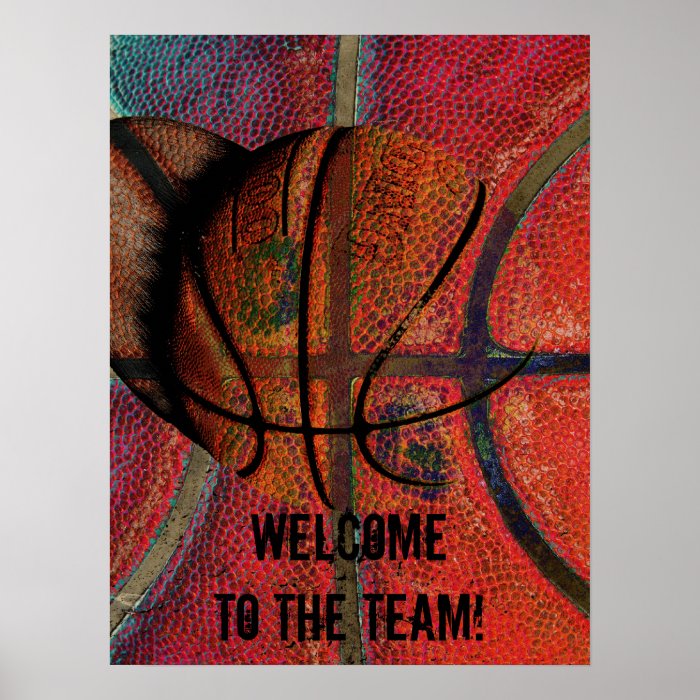 welcome to the team   basketball poster