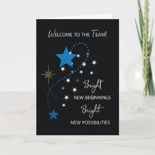 Welcome to the Team Blue and White Stars on Black Card