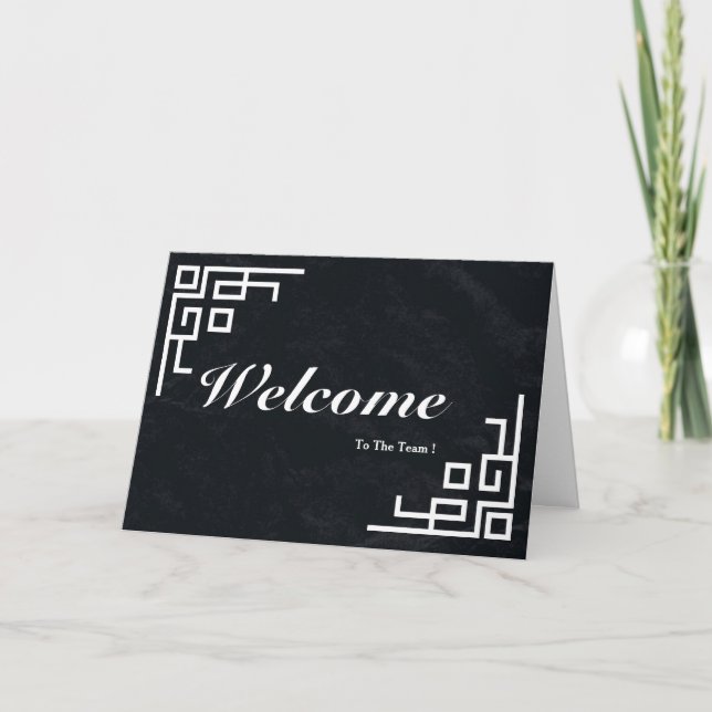 Welcome To The Team Chalkboard Boarder Card (Front)