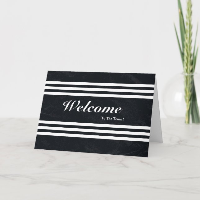 Welcome To The Team Chalkboard Stripes Postcard (Front)