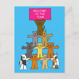Welcome to the Team Cute Dogs Postcard