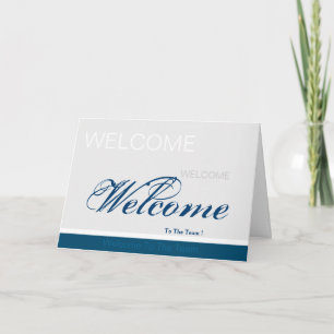 Welcome To The Team Gray Blue Badge Card