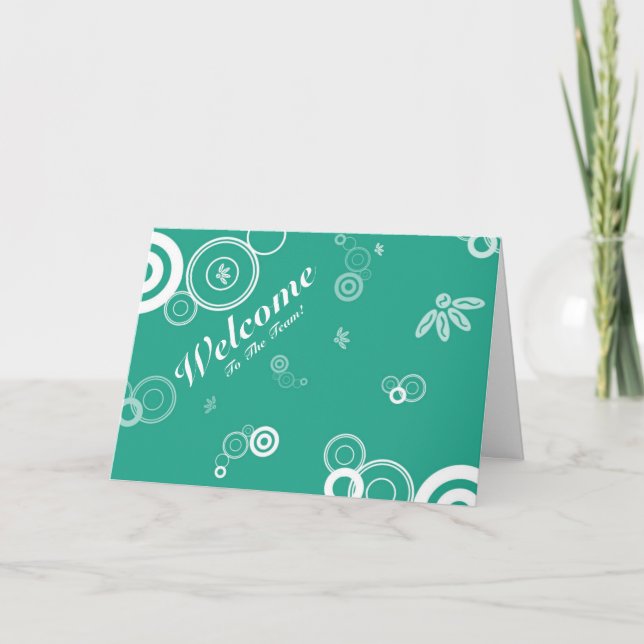 Welcome To The Team Green Floral Postcard (Front)