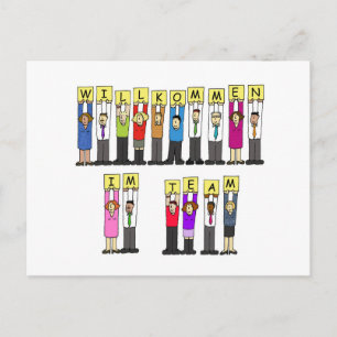 Welcome to the Team in German Postcard