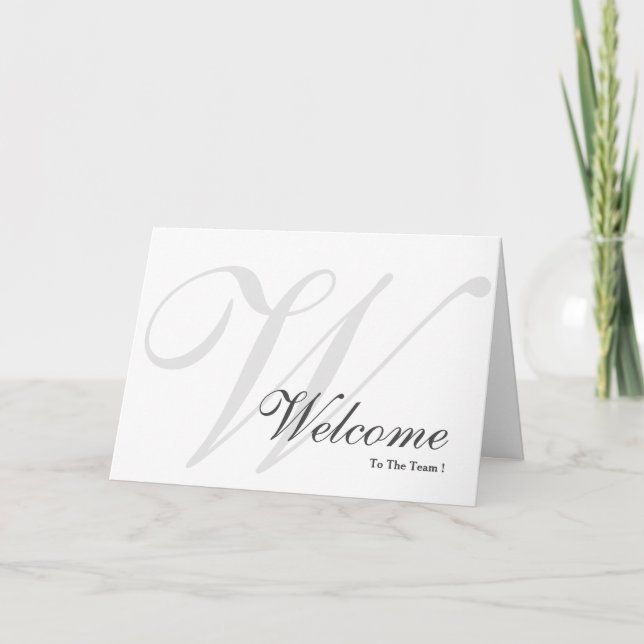 Welcome To The Team Monogram Card (Front)