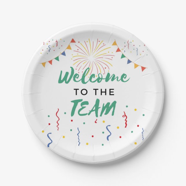 Welcome to the Team New Employee Job Welcoming Paper Plates (Front)