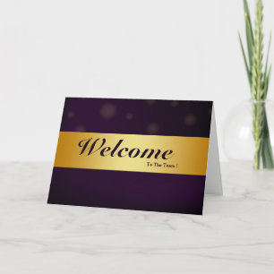 Welcome To The Team Purple Minimal Gold Bladge Card